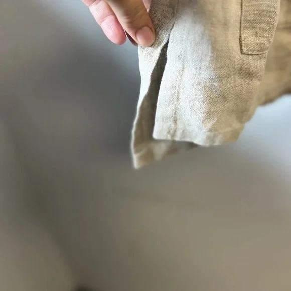 Eileen Fisher Beige Open-Front Linen Kimono Jacket - Picture 10 of 12